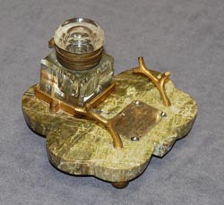 Inkwell and Pen Holder. Click for enlarged image.